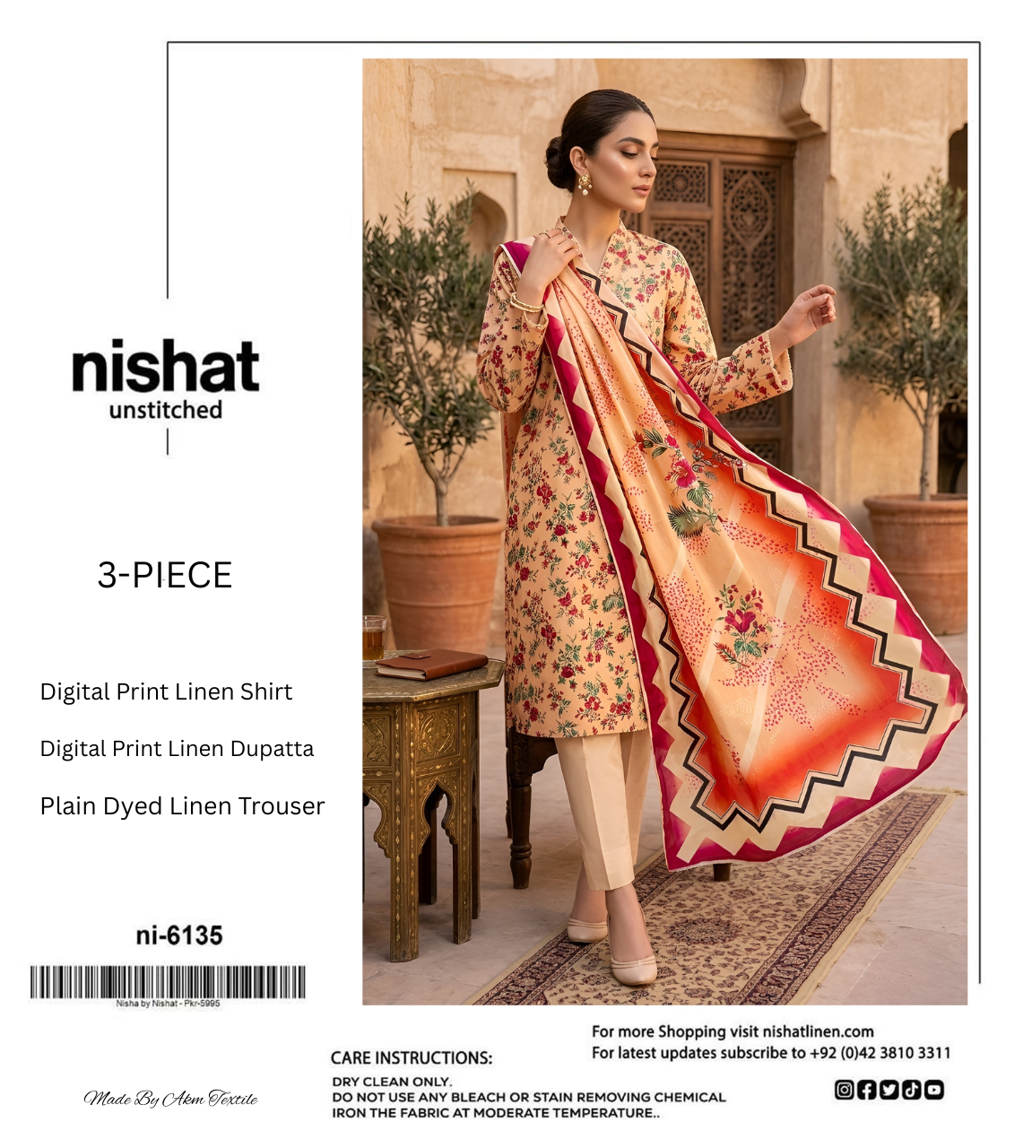 NISHAT LINEN THREE PIECE