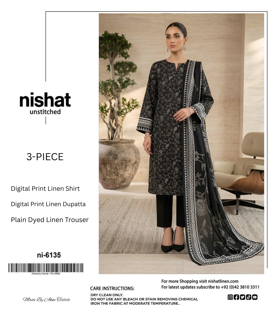 NISHAT LINEN THREE PIECE