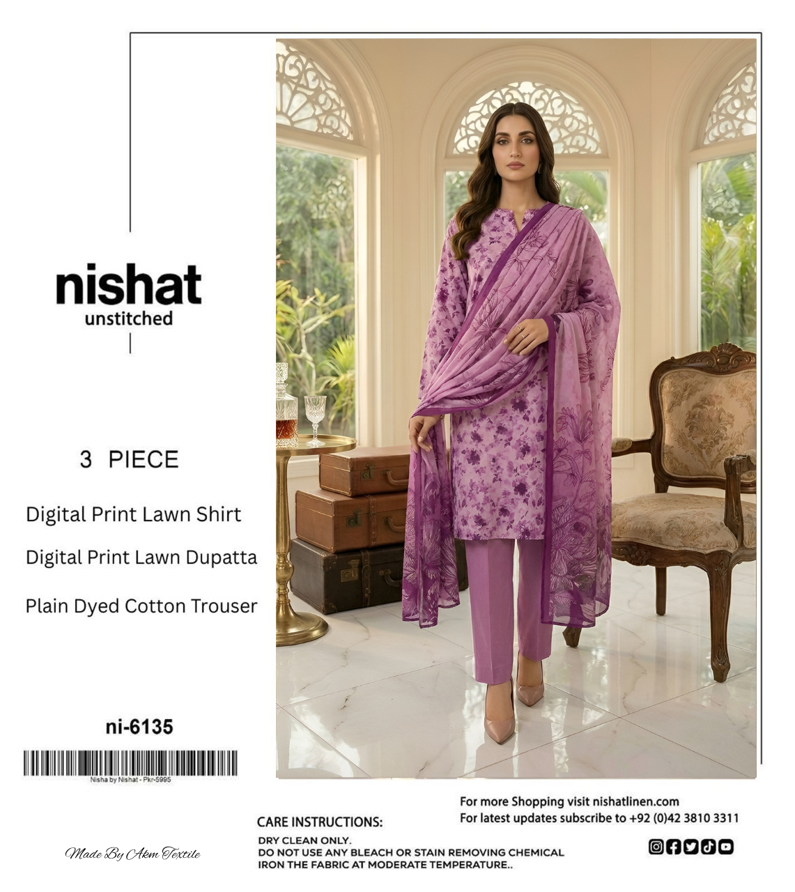 NISHAT LAWN THREE PIECE