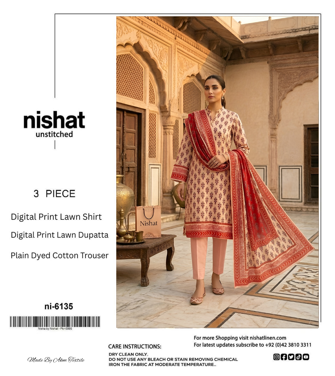 NISHAT LAWN THREE PIECE