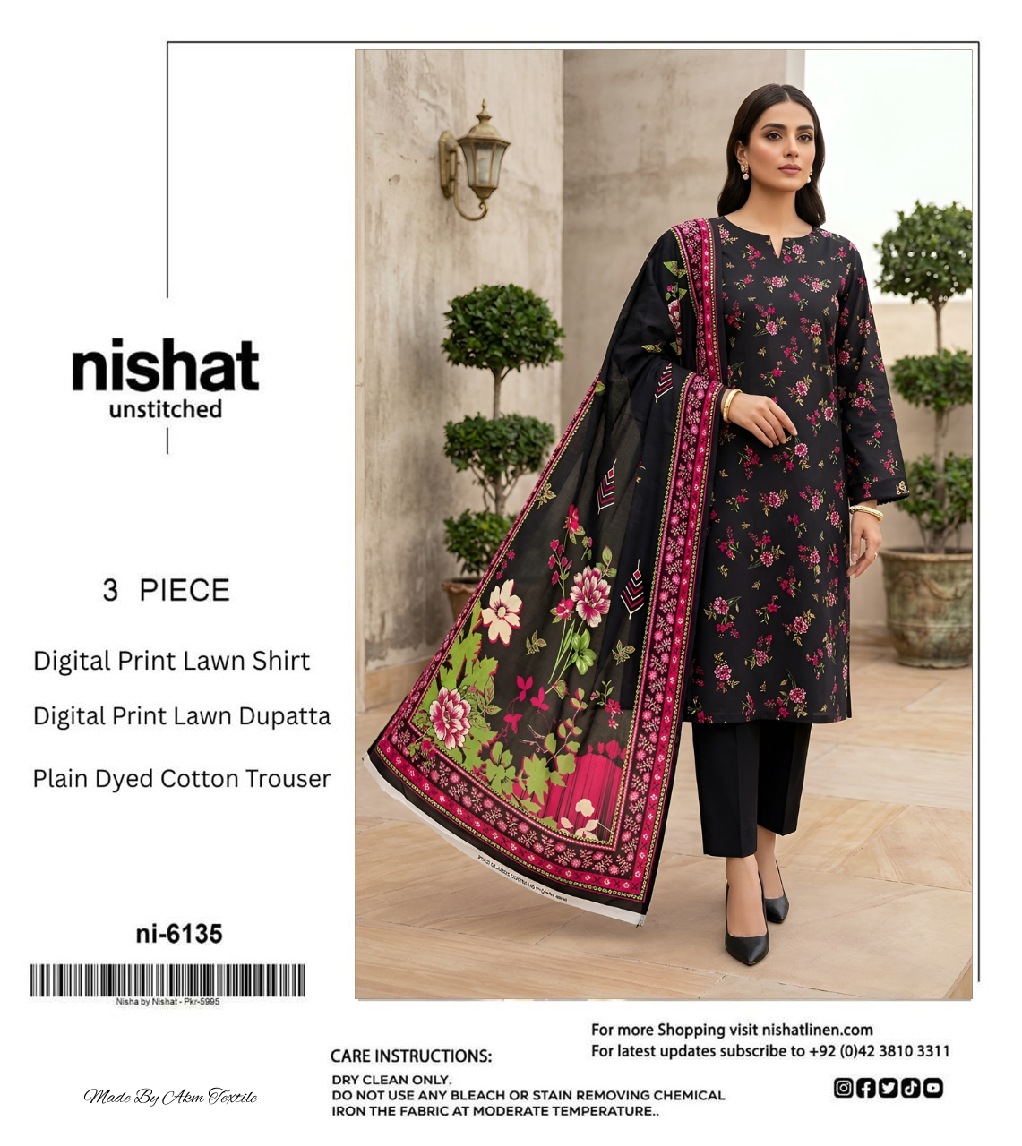 NISHAT LAWN THREE PIECE