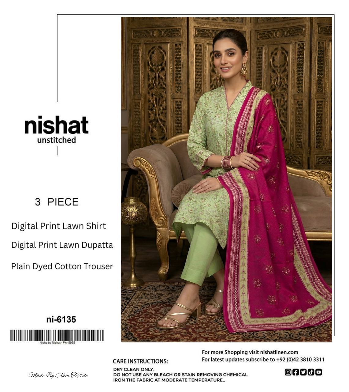 NISHAT LAWN THREE PIECE