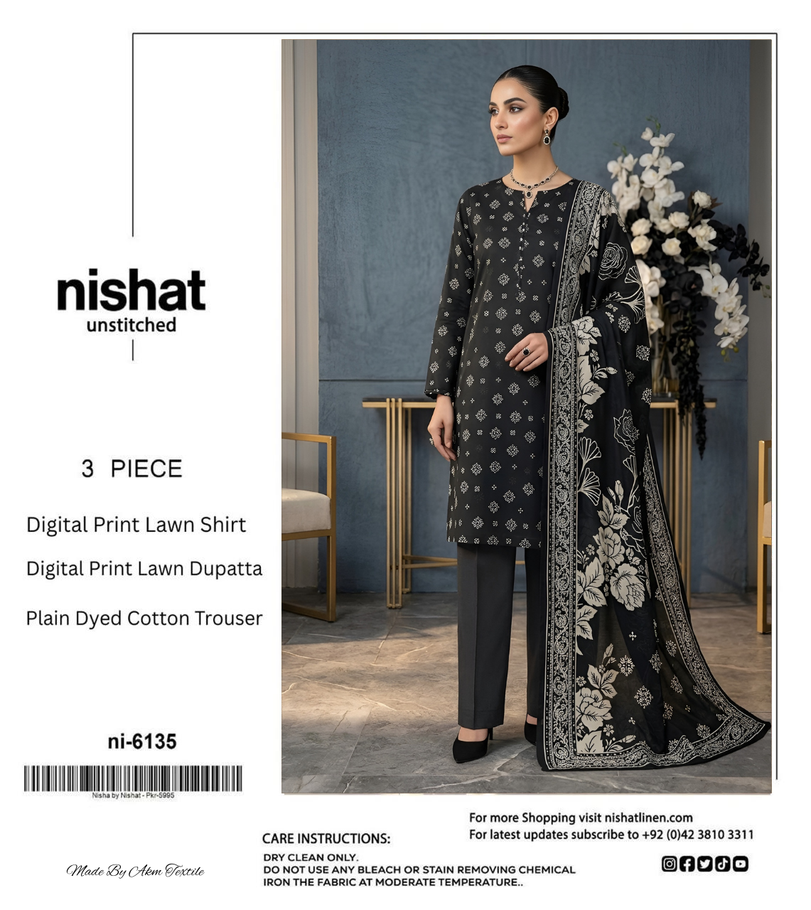NISHAT LAWN THREE PIECE