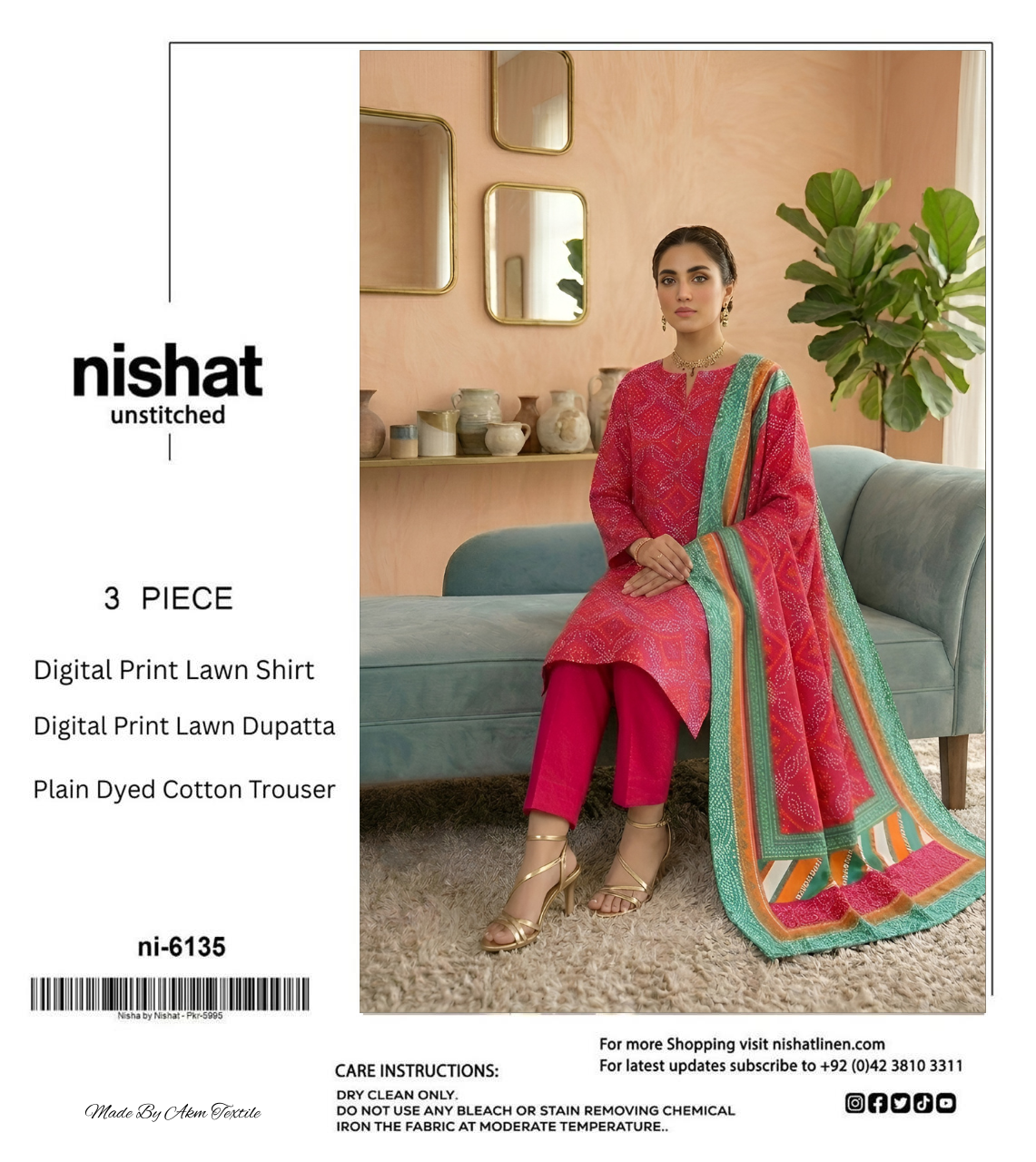 NISHAT LAWN THREE PIECE
