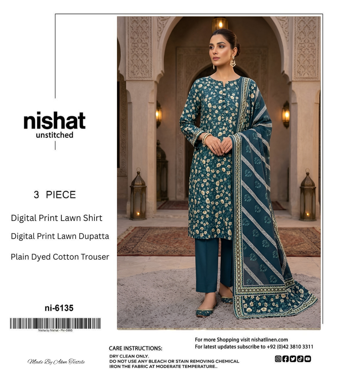 NISHAT LAWN THREE PIECE