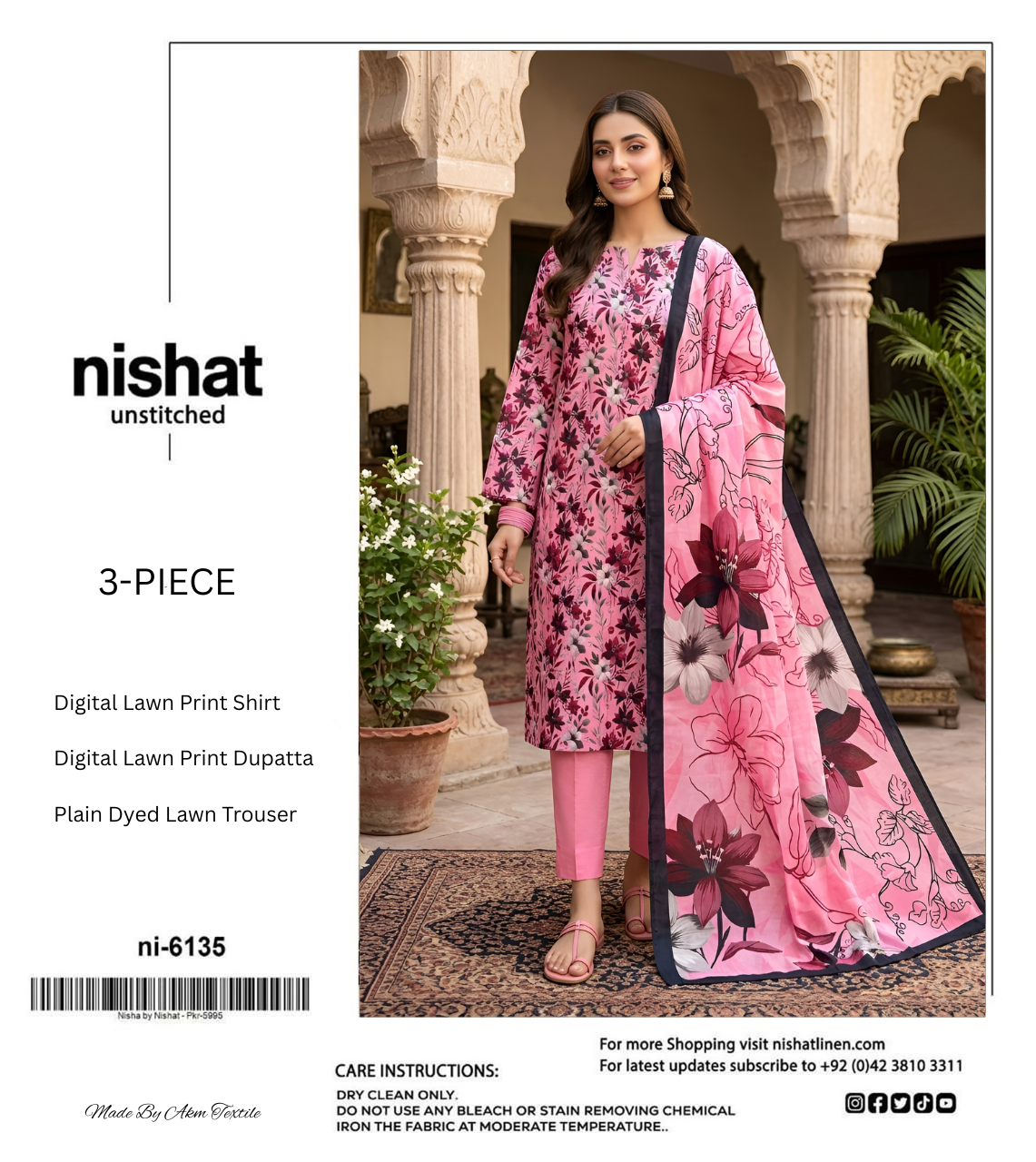 NISHAT LAWN THREE PIECE