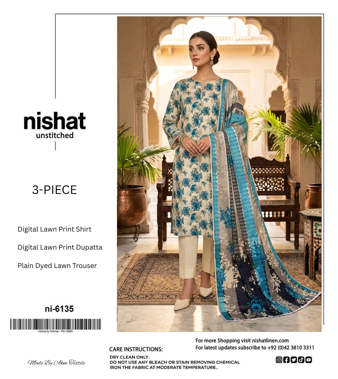 NISHAT LAWN THREE PIECE