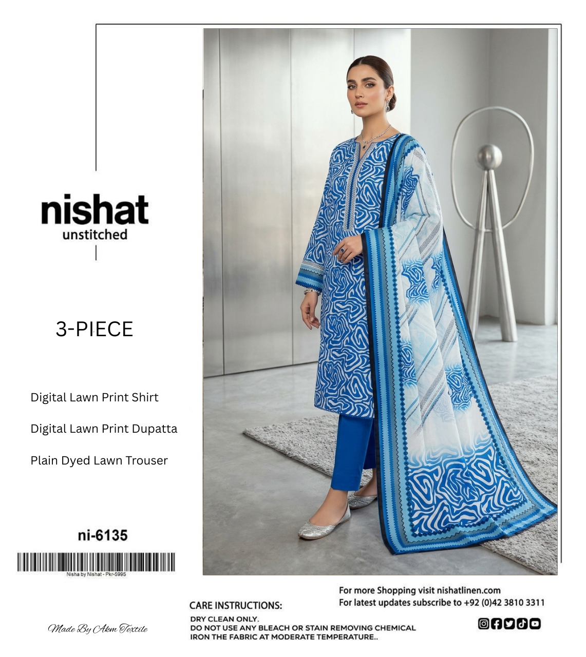 NISHAT LAWN THREE PIECE