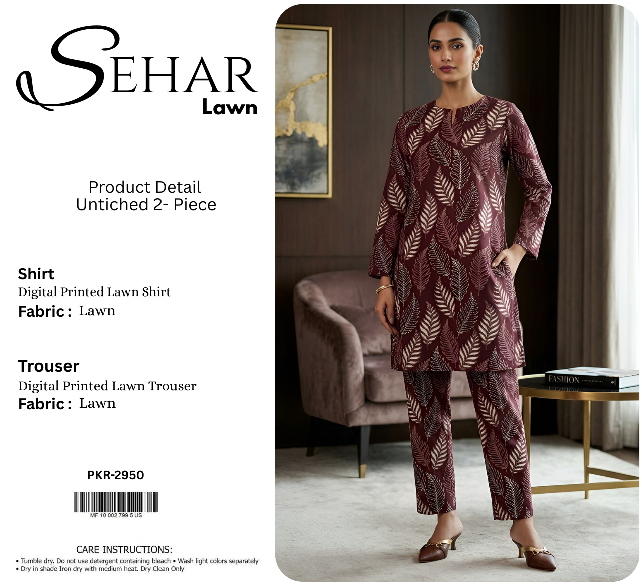 SEHAR LAWN TWO PIECE