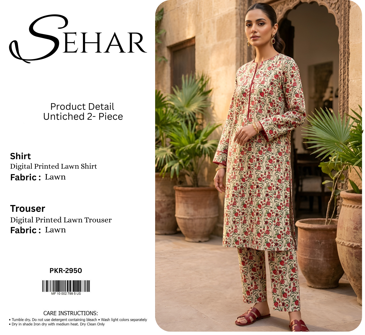 SEHAR LAWN TWO PIECE