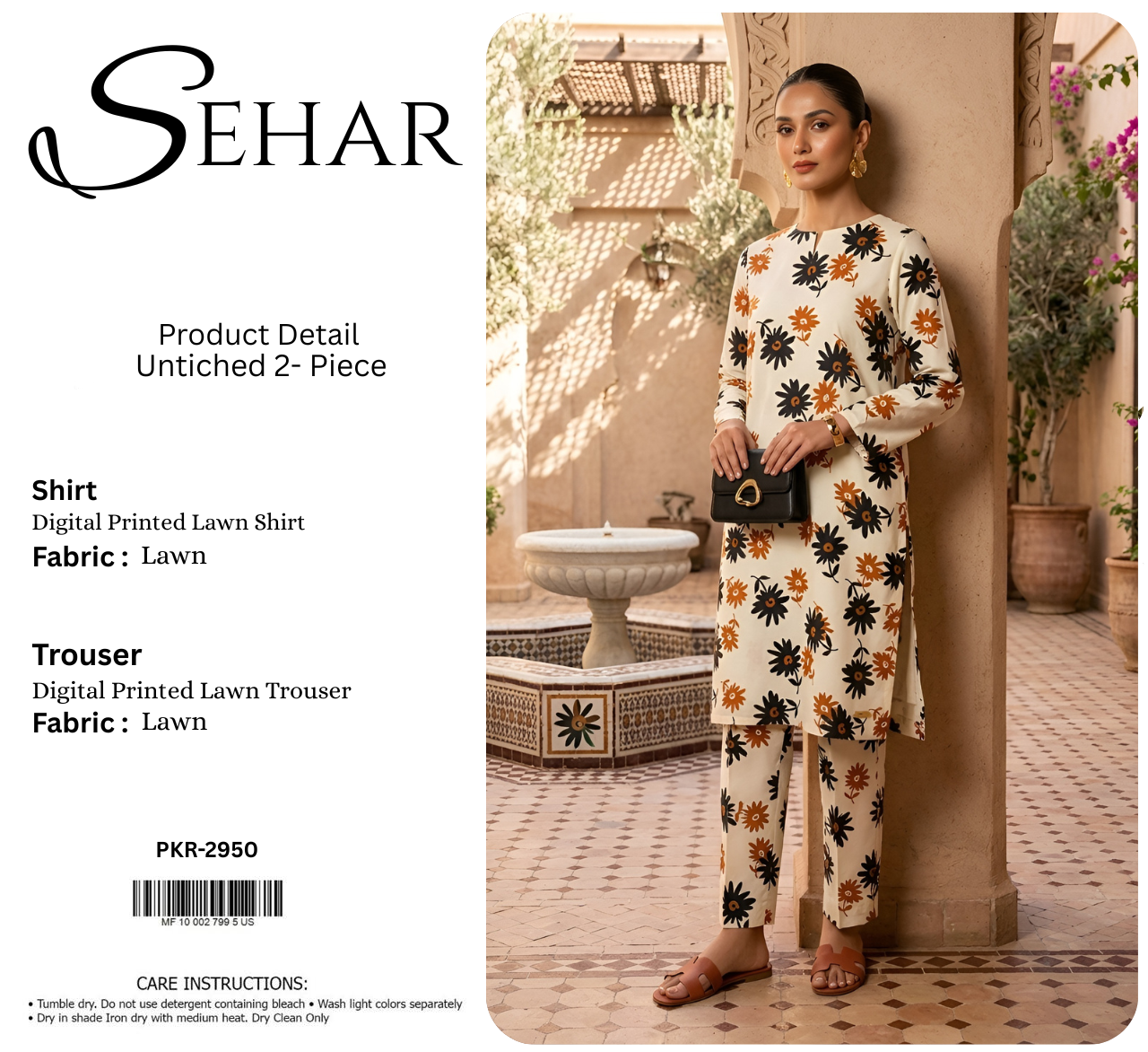 SEHAR LAWN TWO PIECE