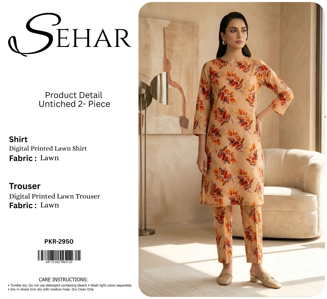 SEHAR LAWN TWO PIECE