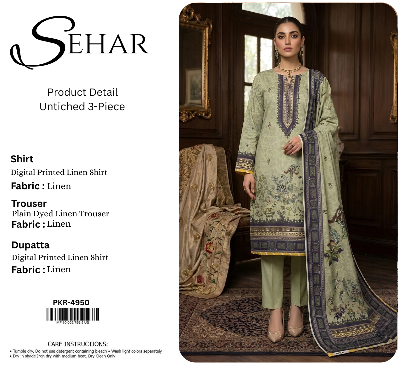 SEHAR LINEN THREE PIECE