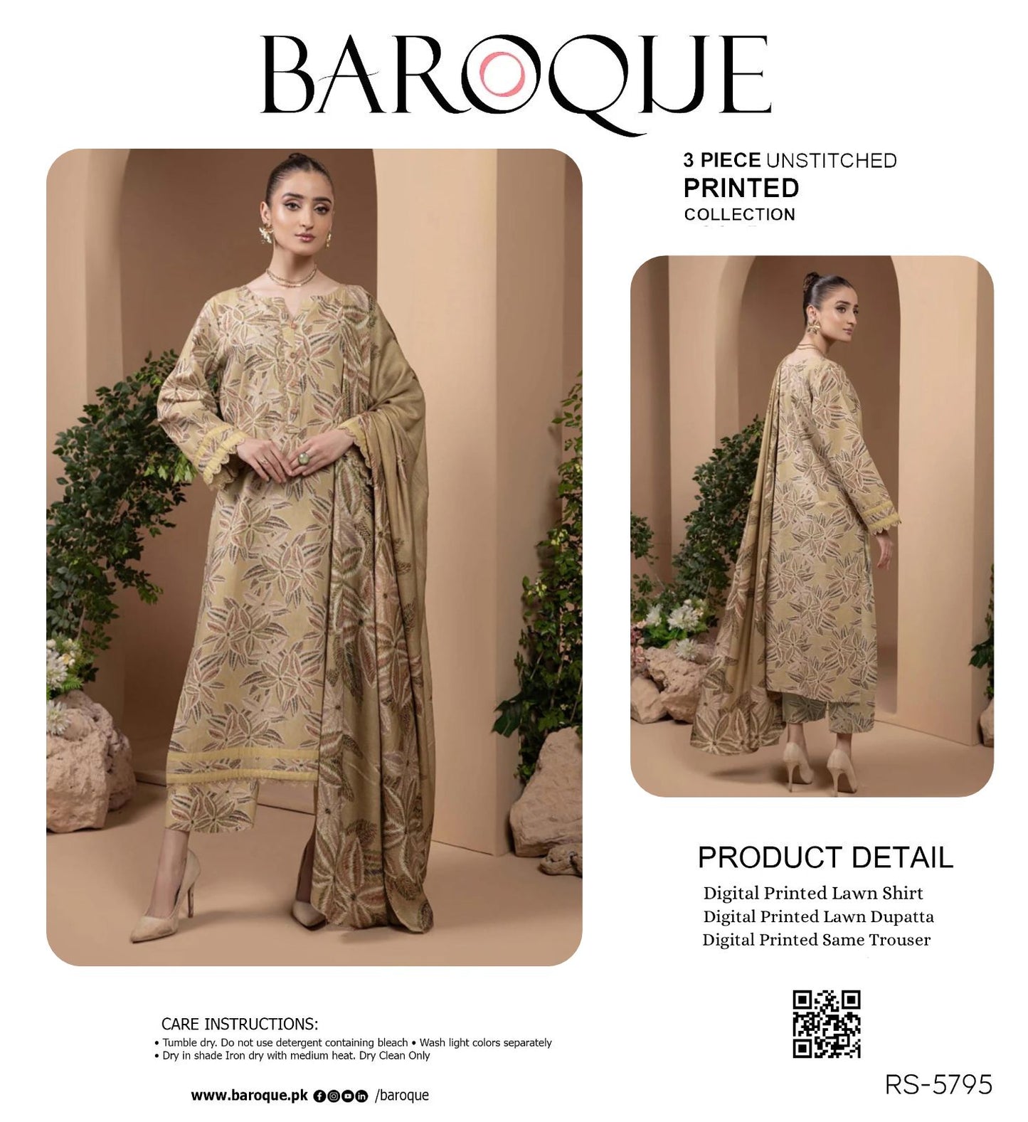 BAROQUE LAWN THREE PIECE