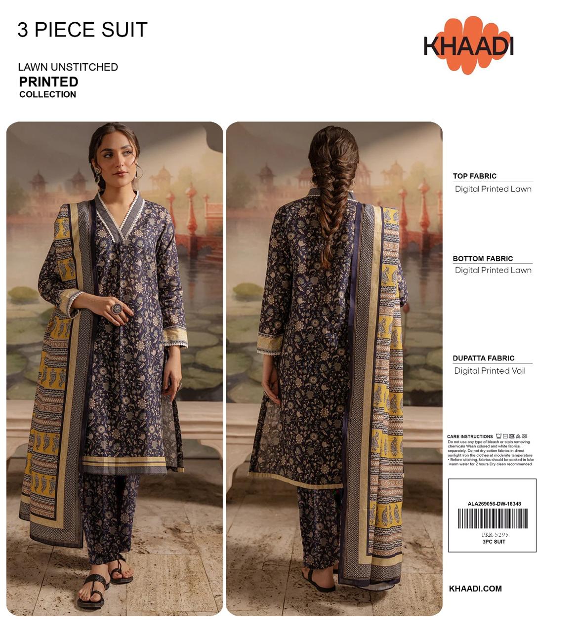 KHAADI LAWN THREE PIECE