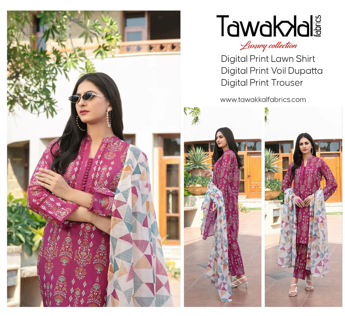 TAWAKAL DORYA LAWN THREE PIECE
