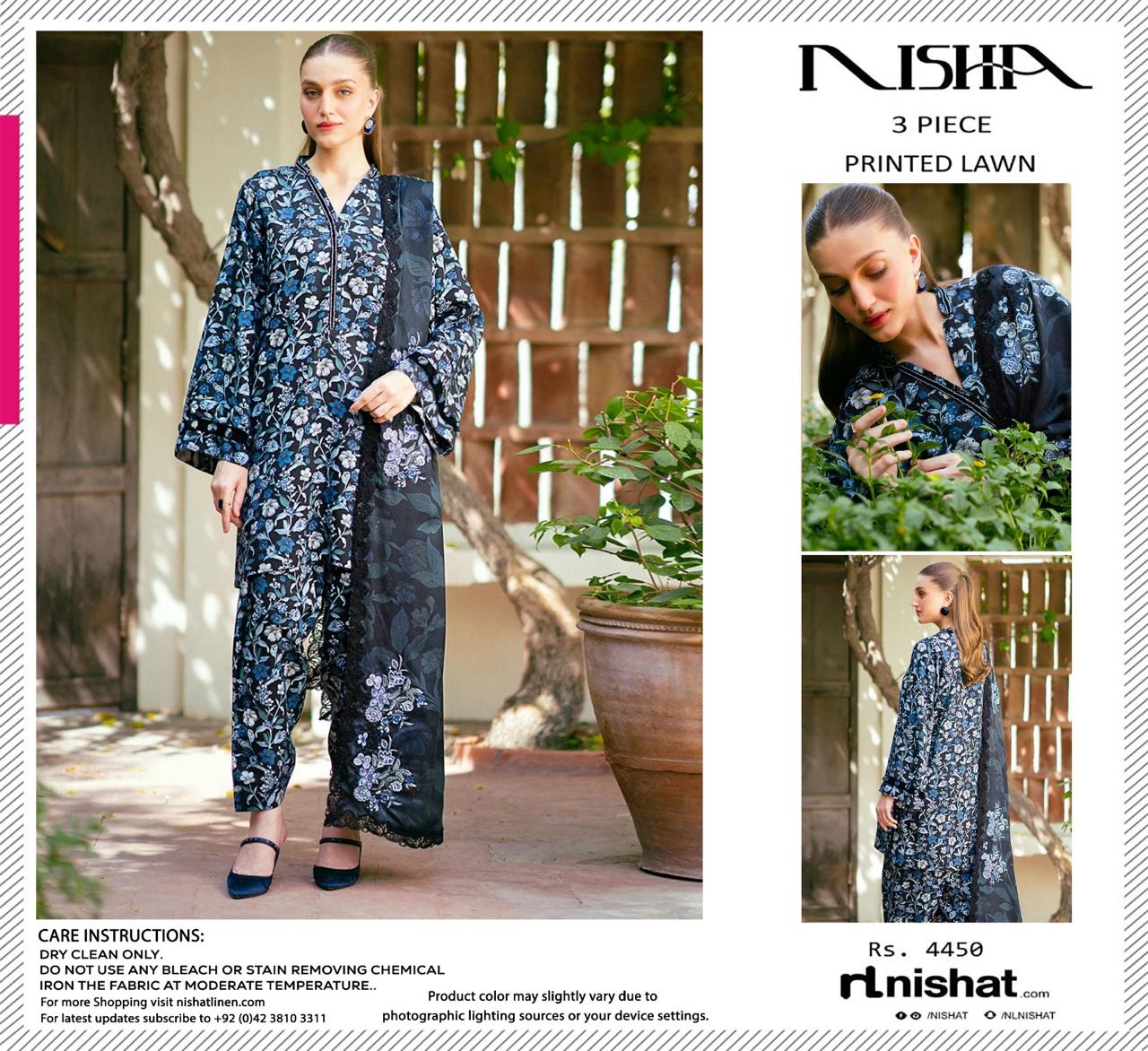NISHAT LAWN THREE PIECE