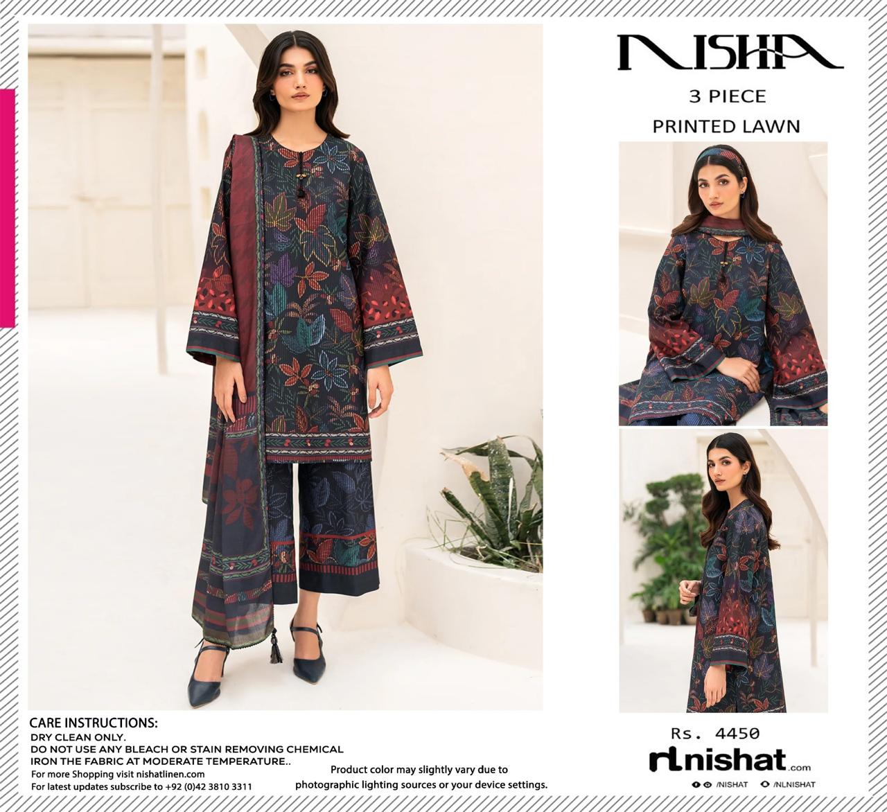 NISHAT LAWN THREE PIECE