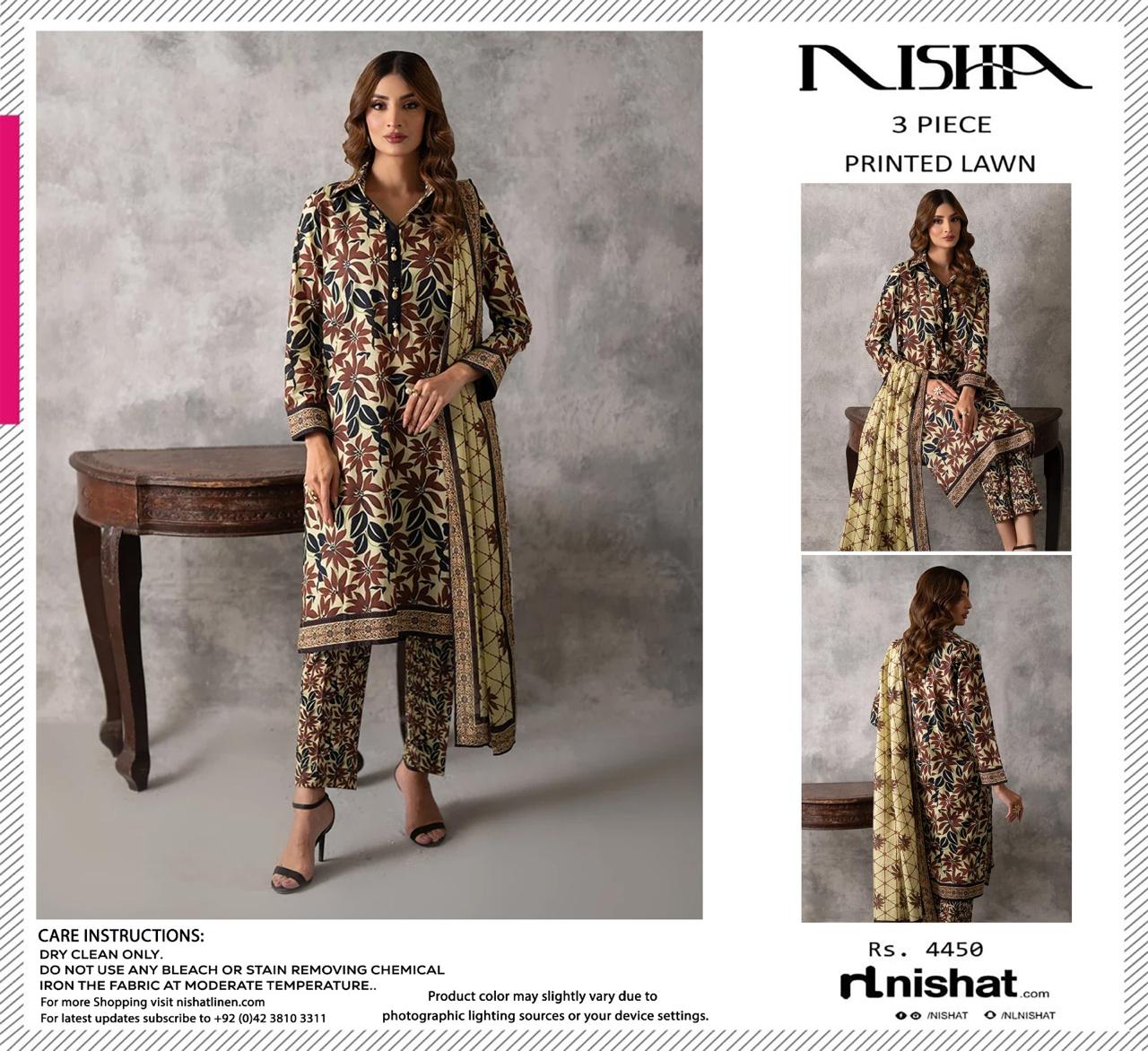 NISHAT LAWN THREE PIECE