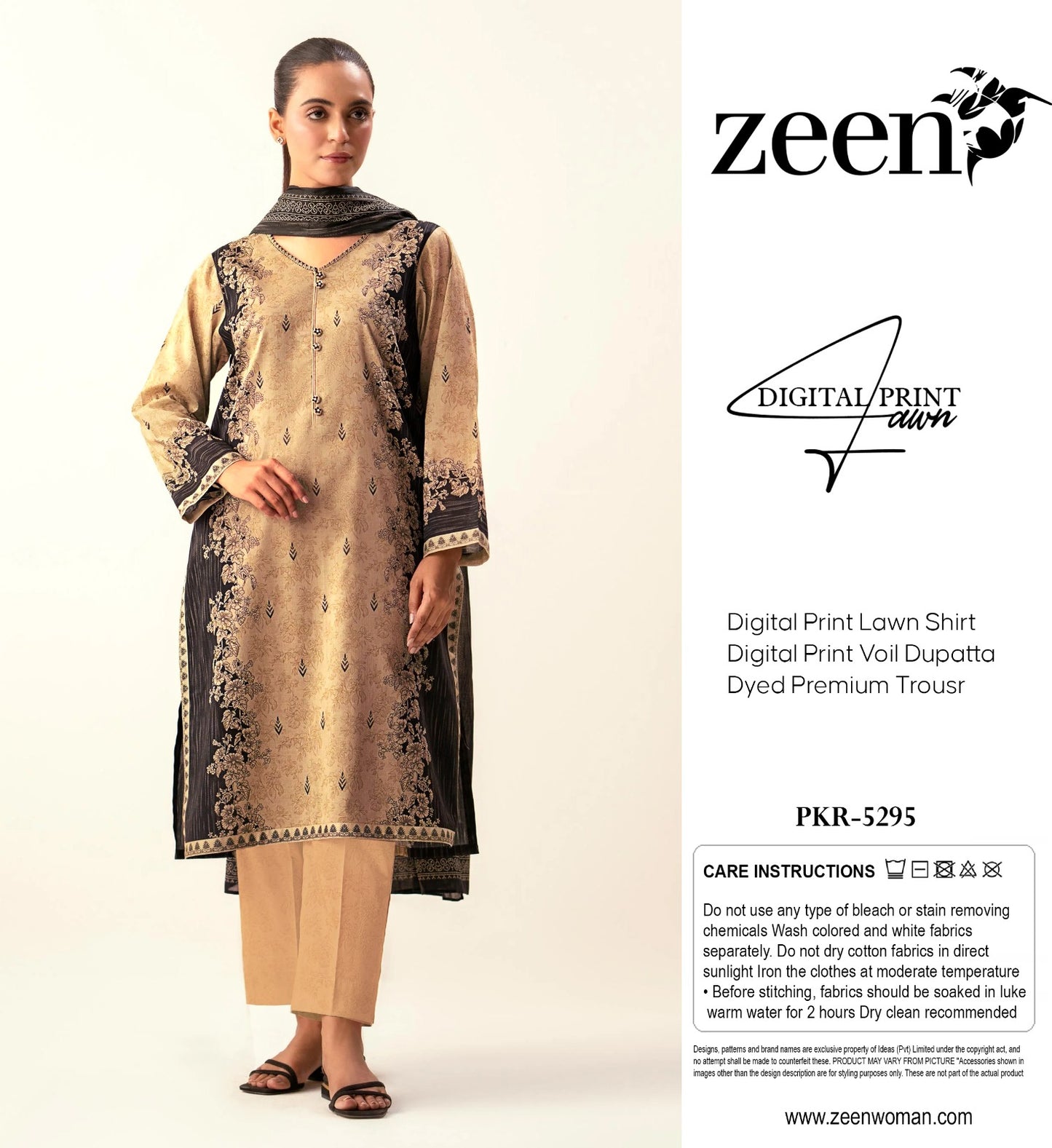 ZEEN LAWN THREE PIECE