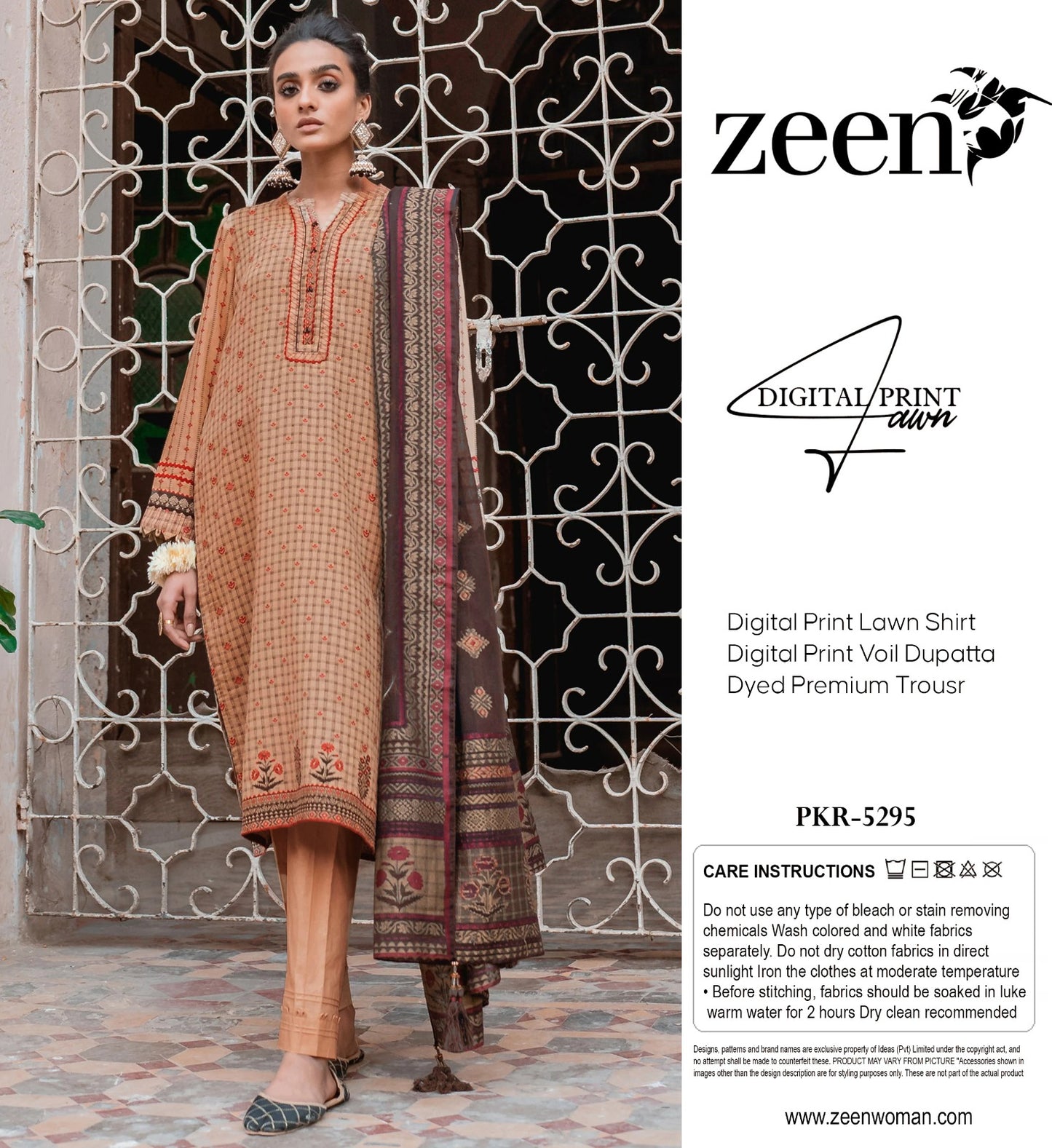 ZEEN LAWN THREE PIEE