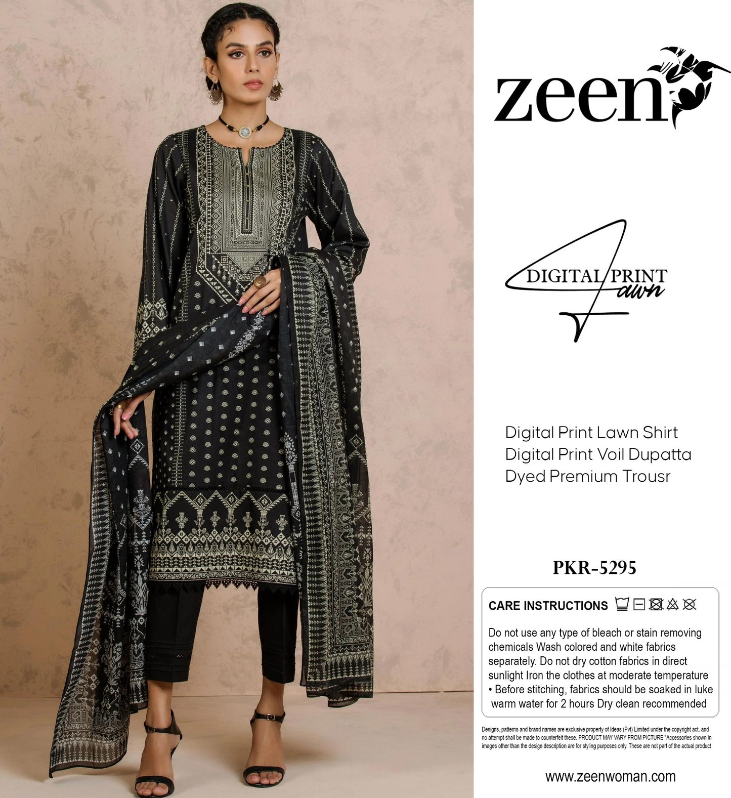 ZEEN LAWN THREE PIECE