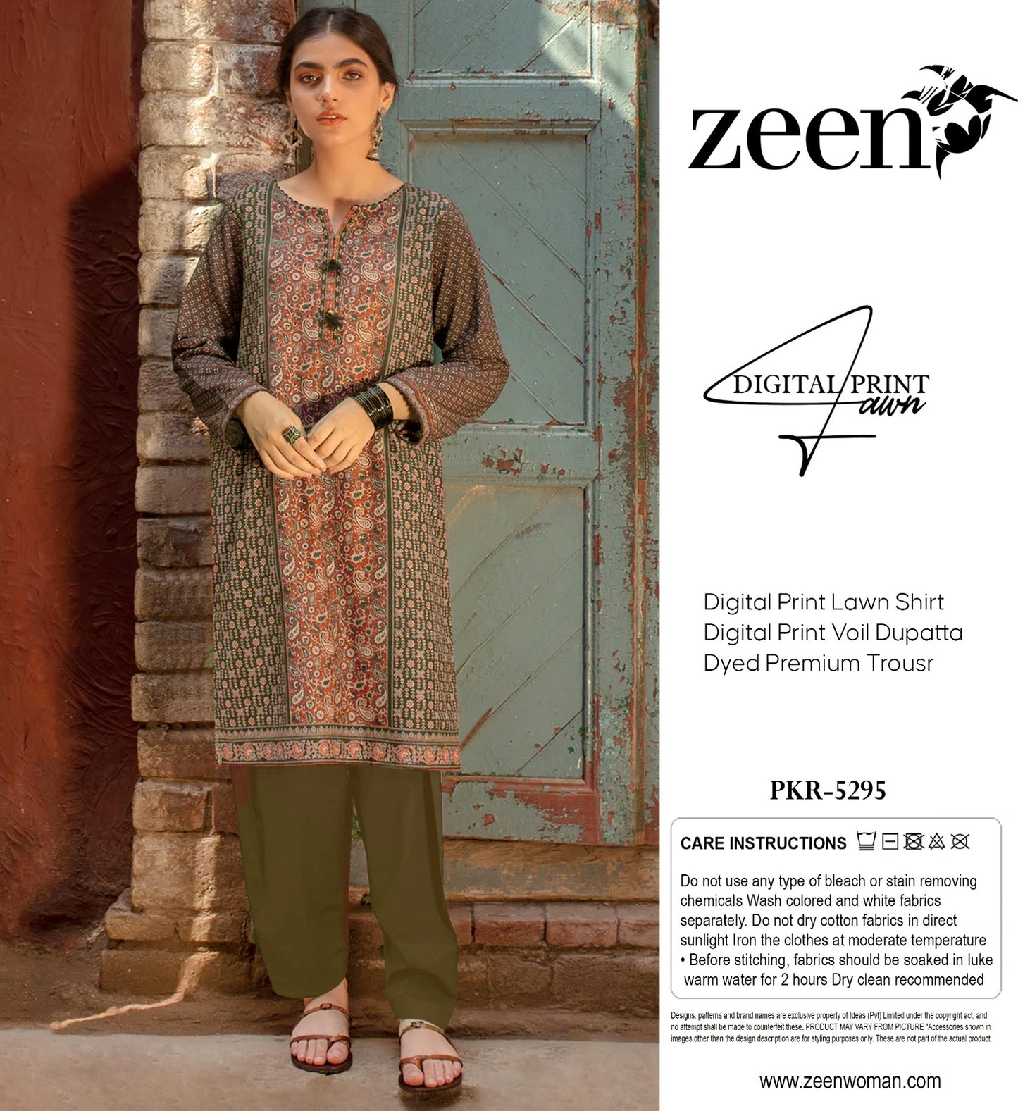 ZEEN LAWN THREE PIECE