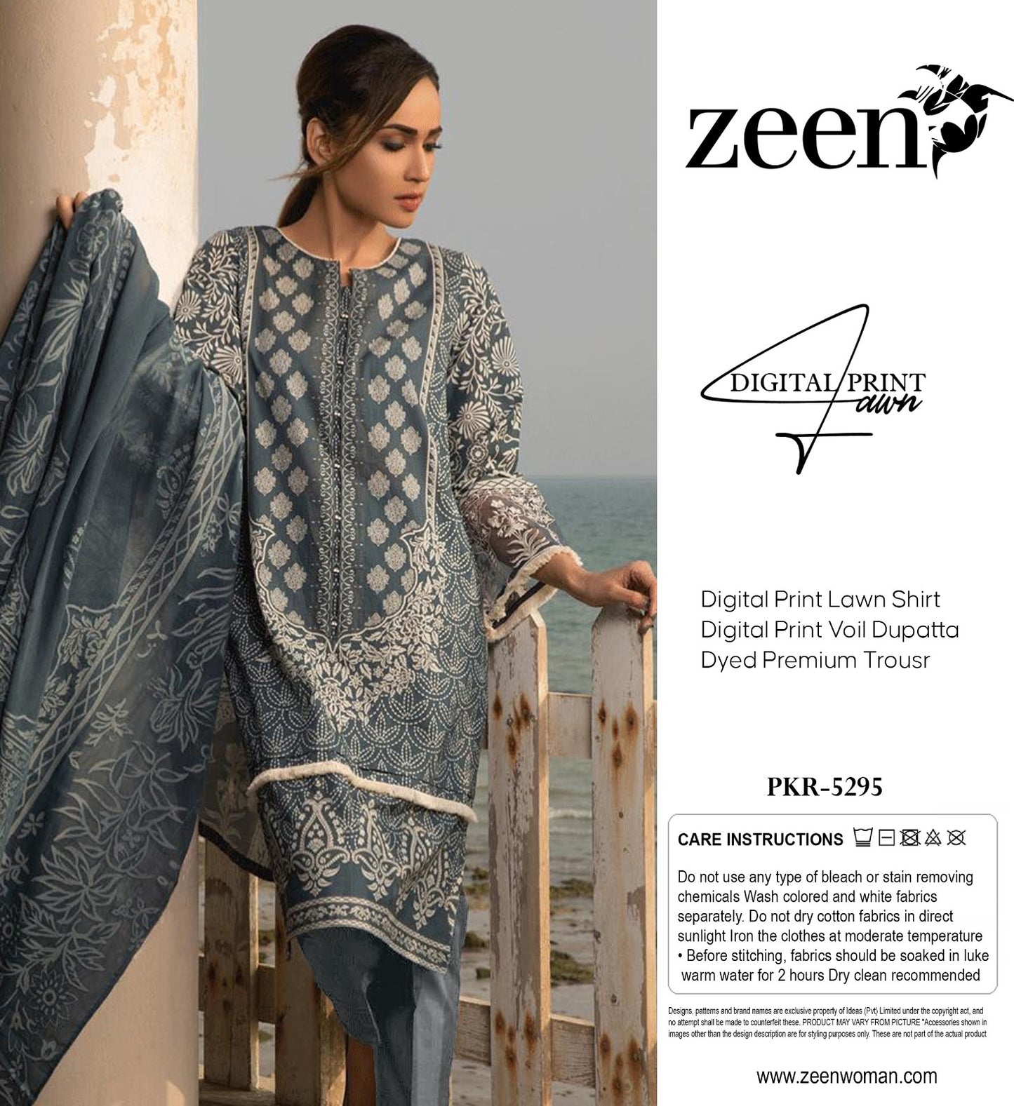 ZEEN LAWN THREE PIECE