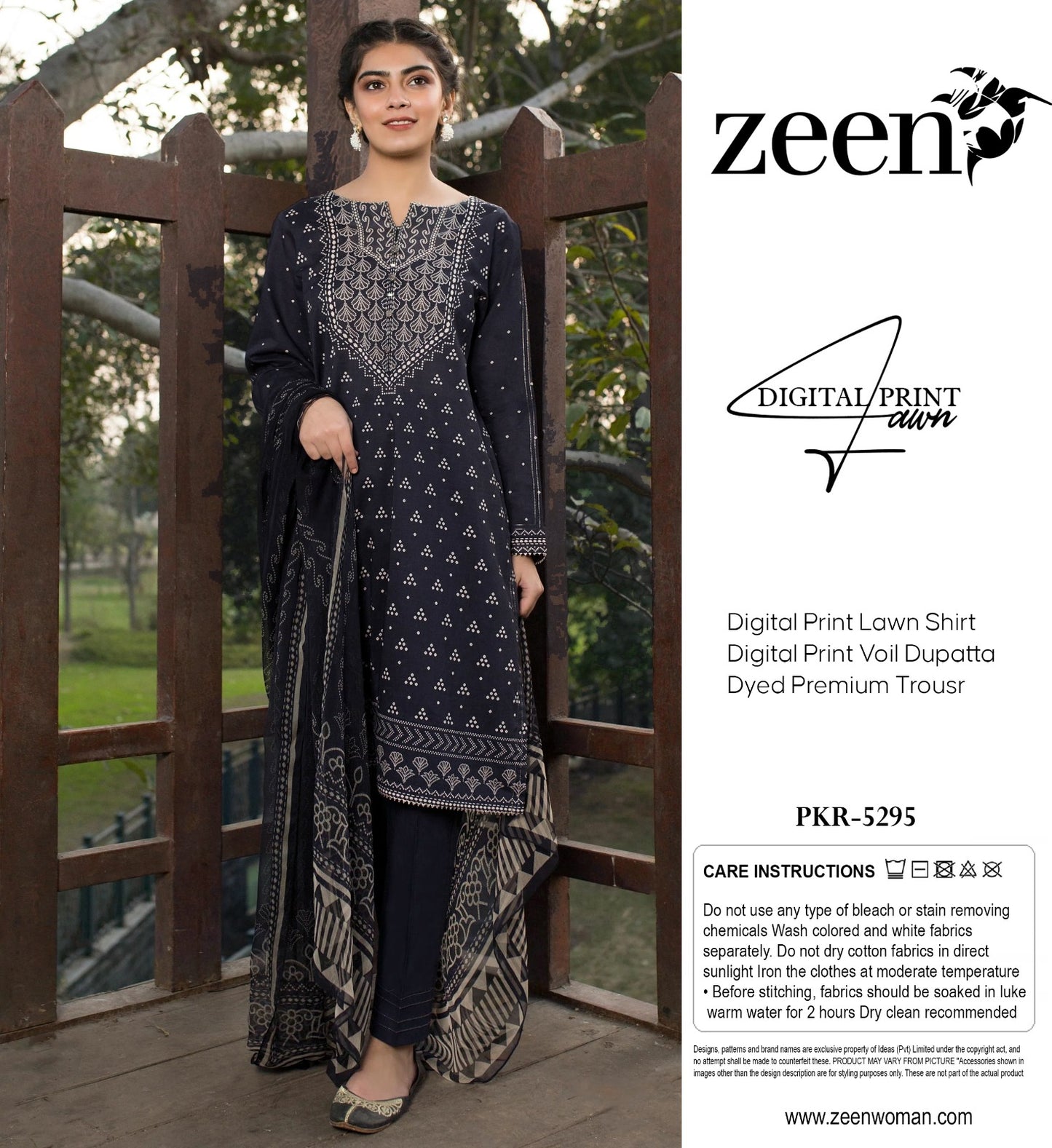ZEEN LAWN THREE PIECE