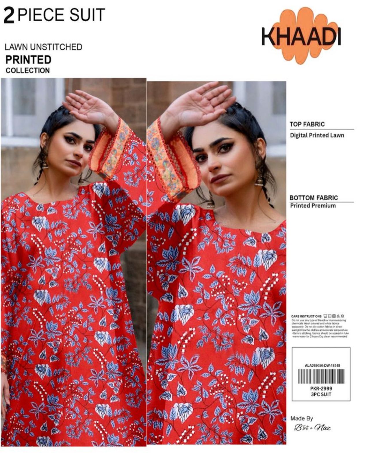 KHAADI ALLOVER LAWN TWO PIECE