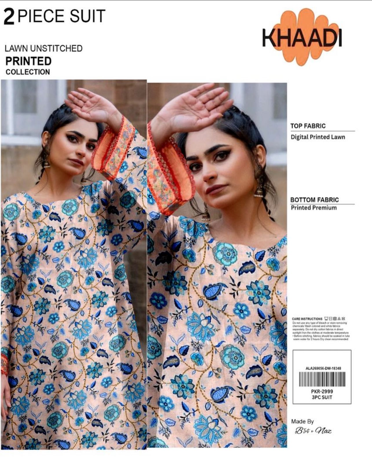 KHAADI ALLOVER LAWN TWO PIECE