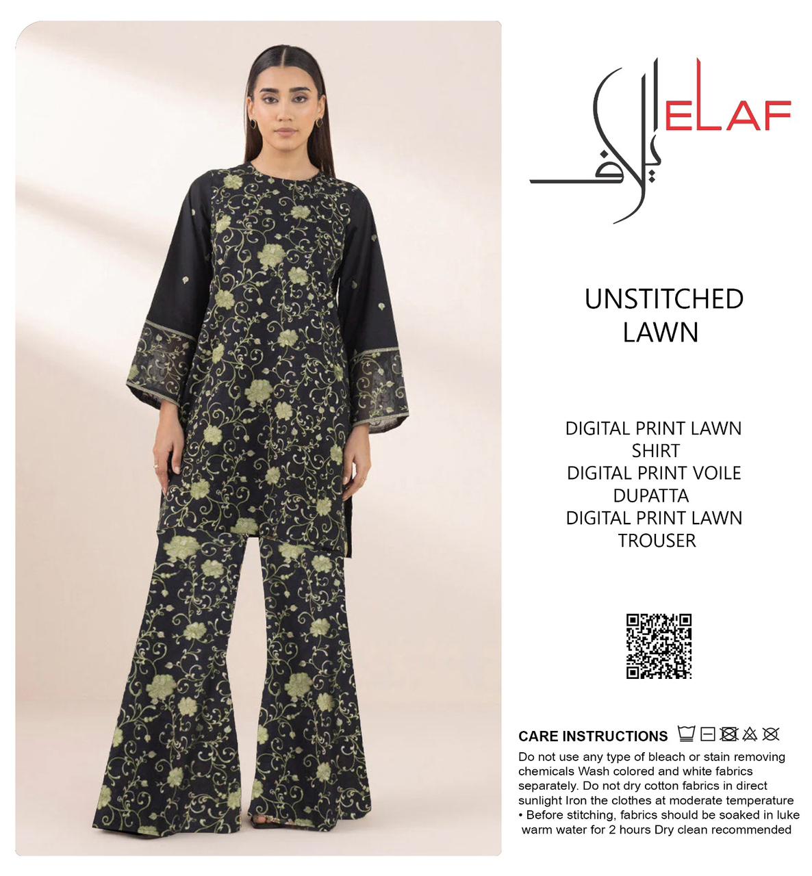 ELAF ALLOVER LAWN THREE PIECE