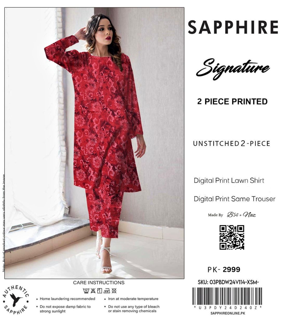 SAPPHIRE ALLOVER LAWN TWO PIECE