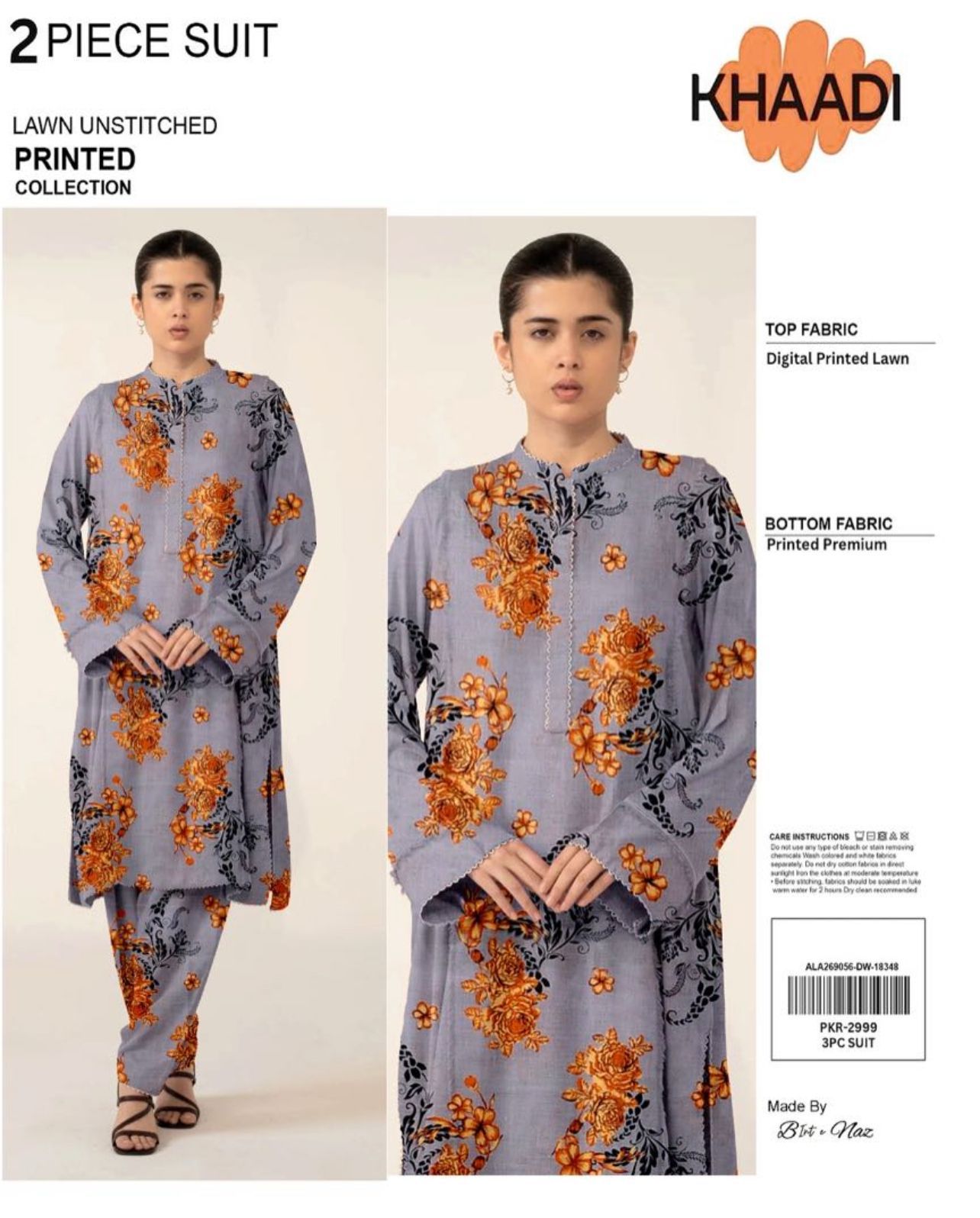 KHAADI ALLOVER LAWN TWO PIECE