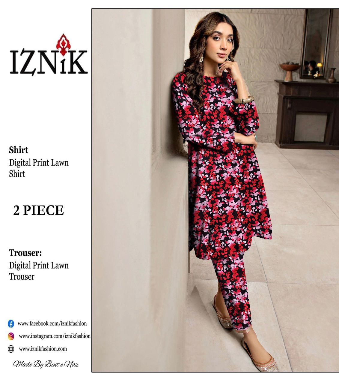 IZNIK ALLOVER LAWN TWO PIECE