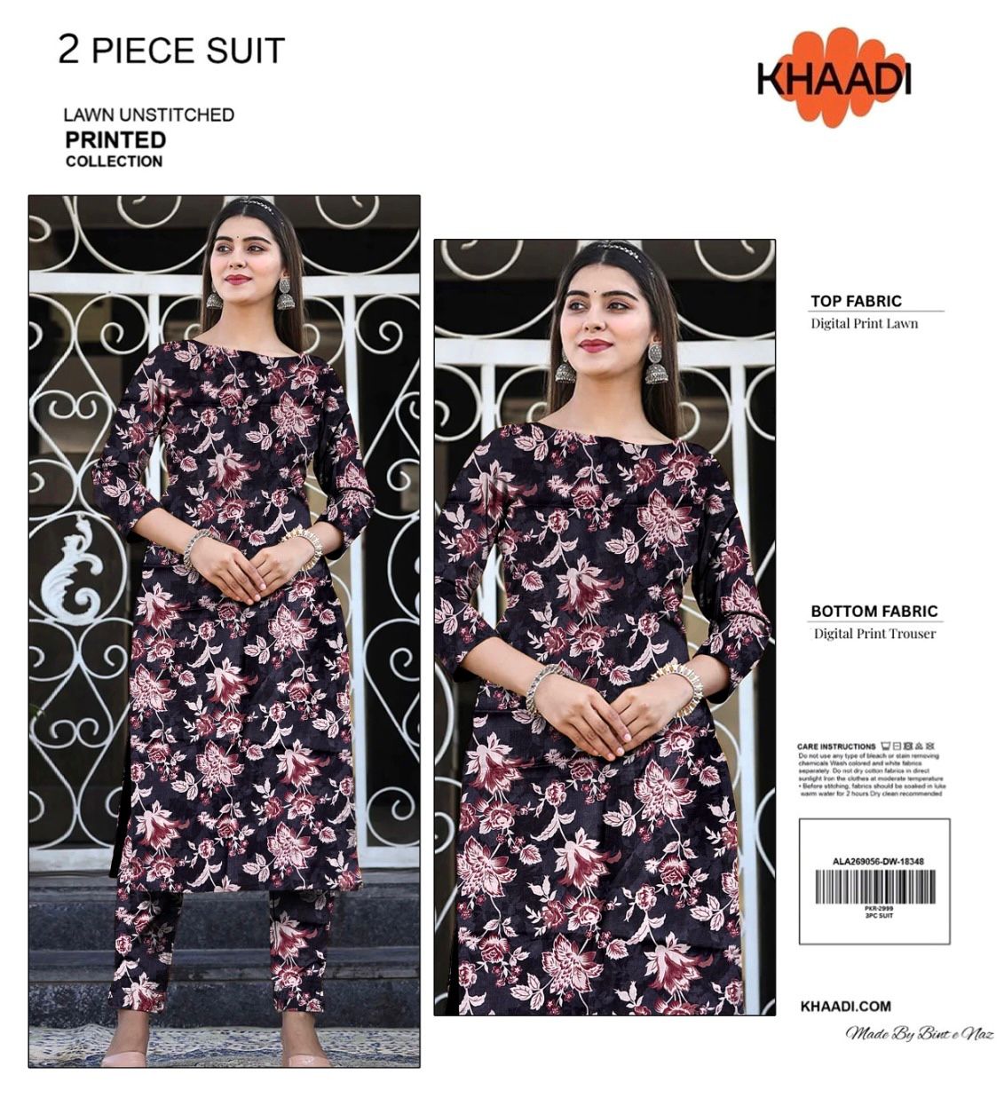 KHAADI ALLOVER LAWN TWO PIECE