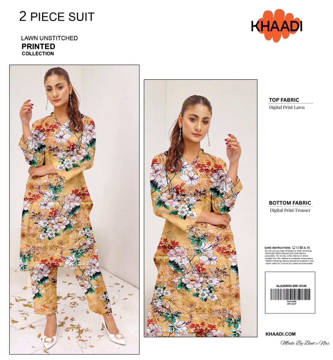 KHAADI ALLOVER LAWN TWO PIECE