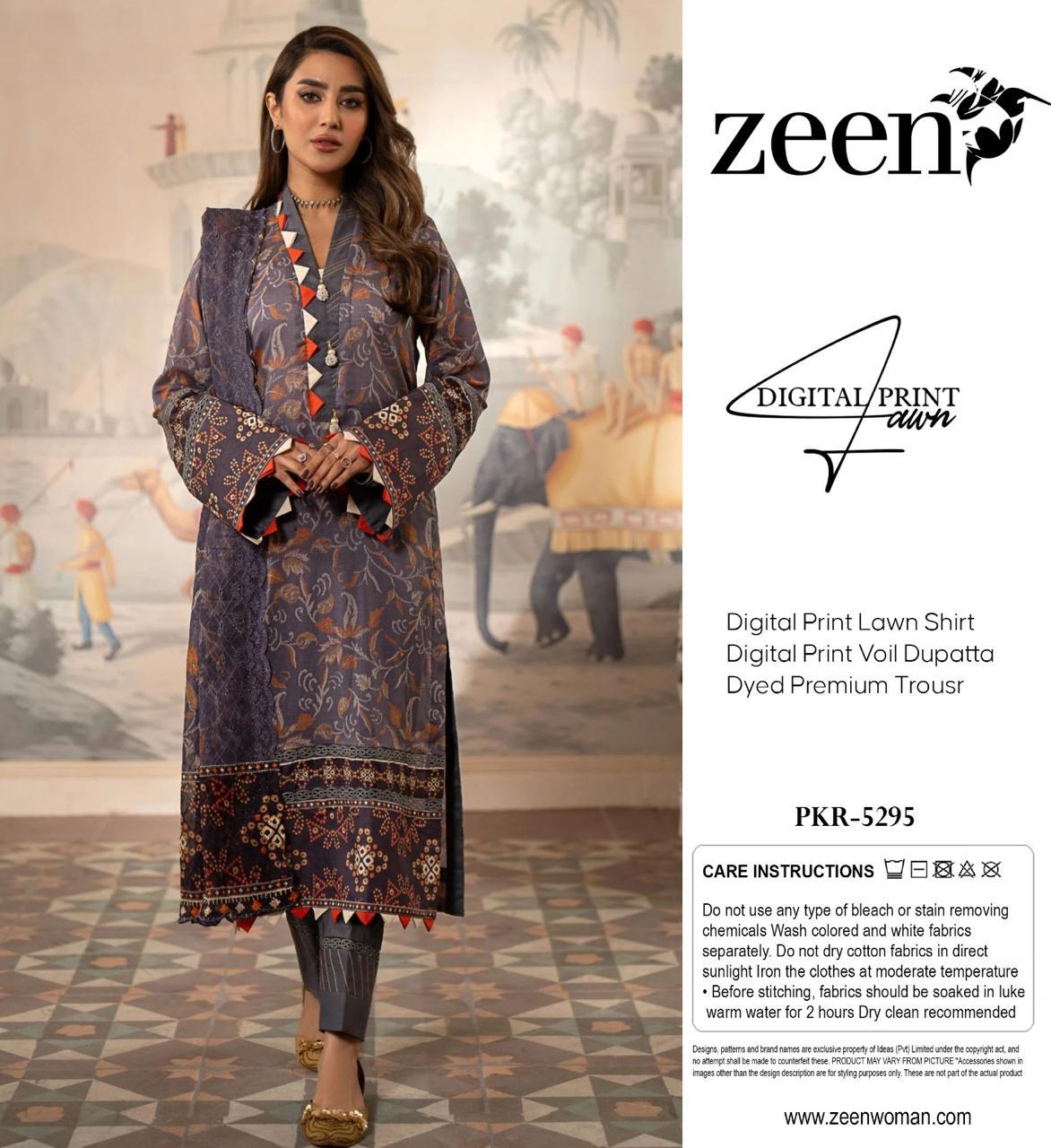 ZEEN LAWN THREE PIECE