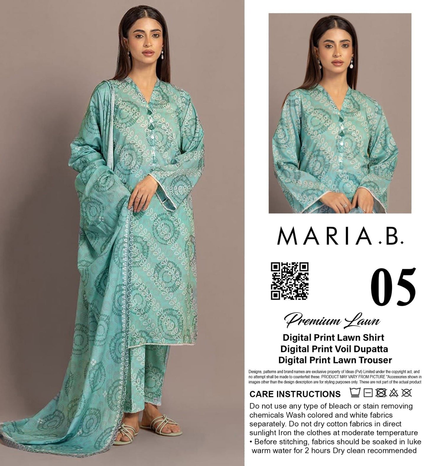 MARIA-B LAWN THREE PIECE