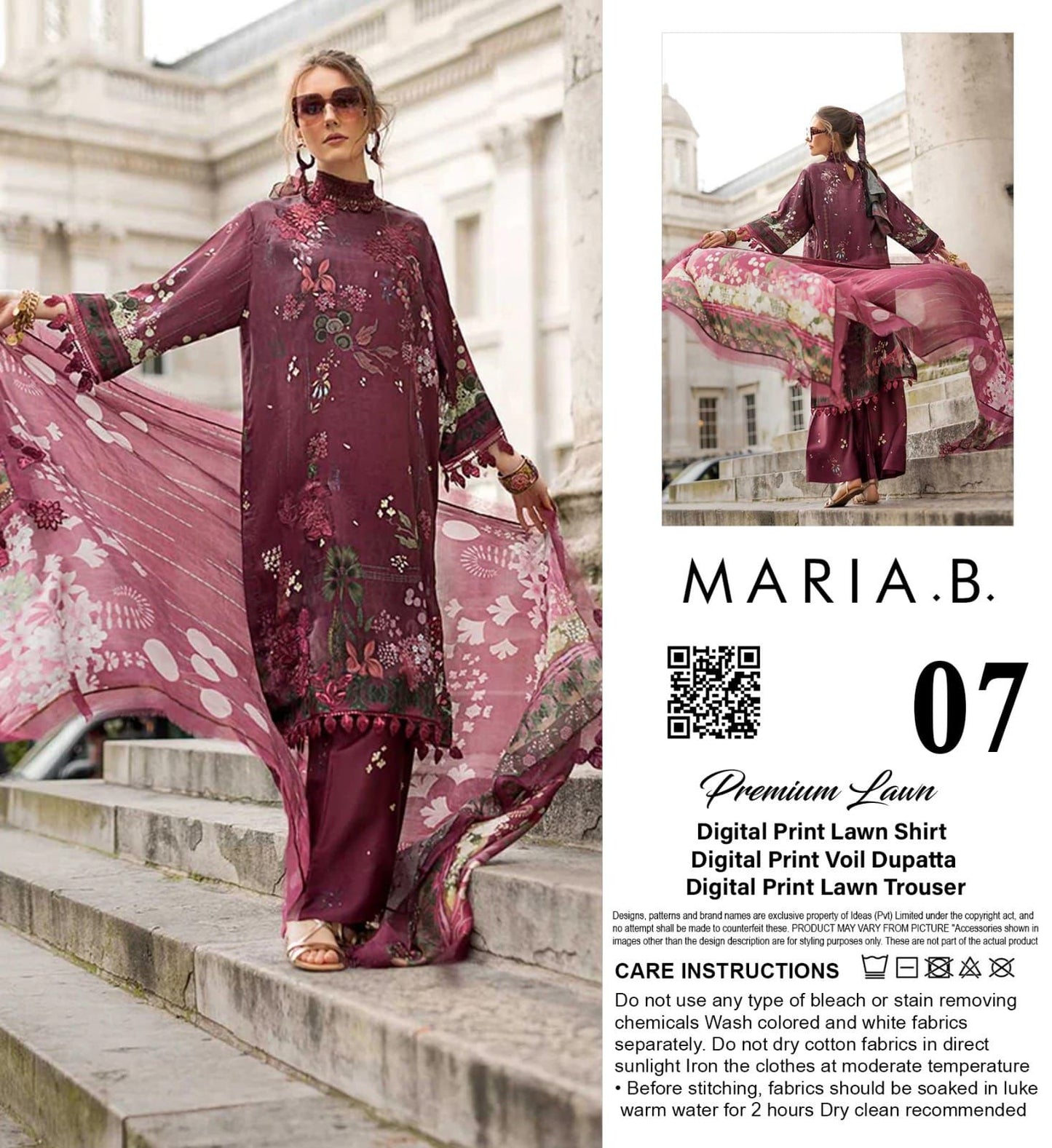 MARIA-B LAWN THREE PIECE