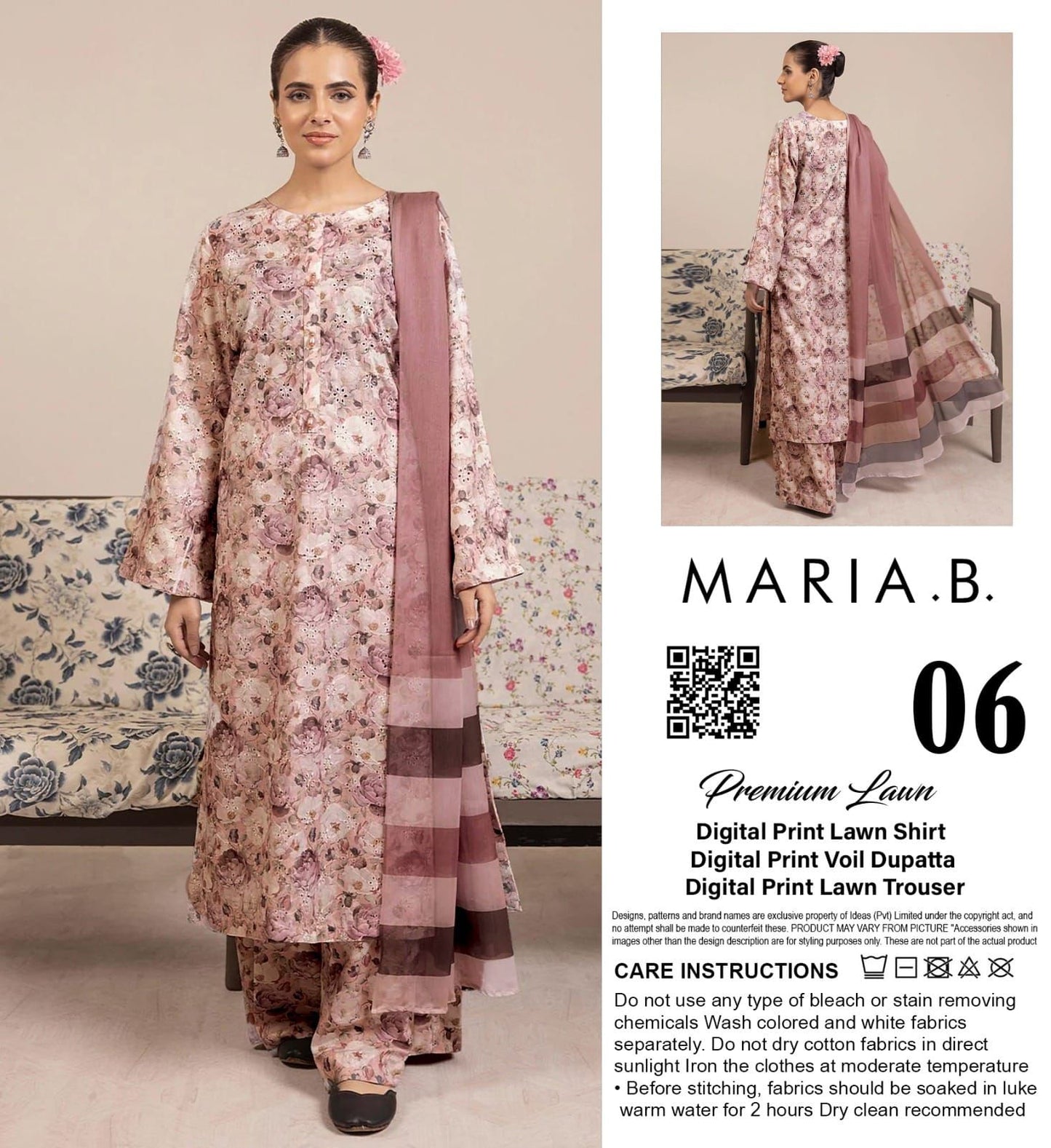 MARIA-B LAWN THREE PIECE