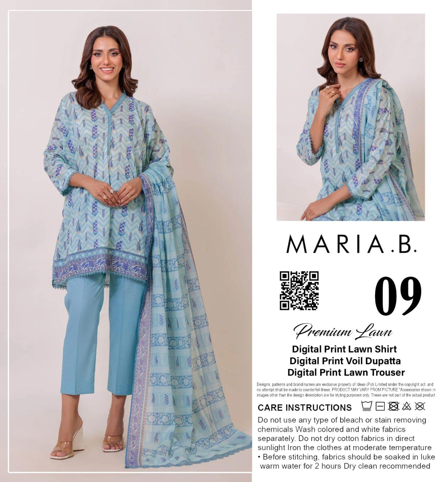 MARIA-B LAWN THREE PIECE