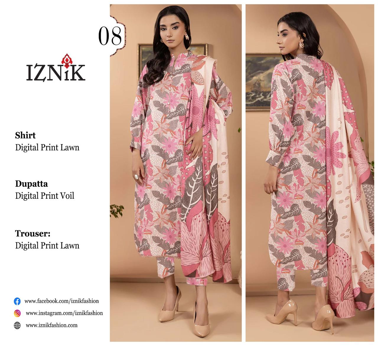 IZNIK LAWN THREE PIECE