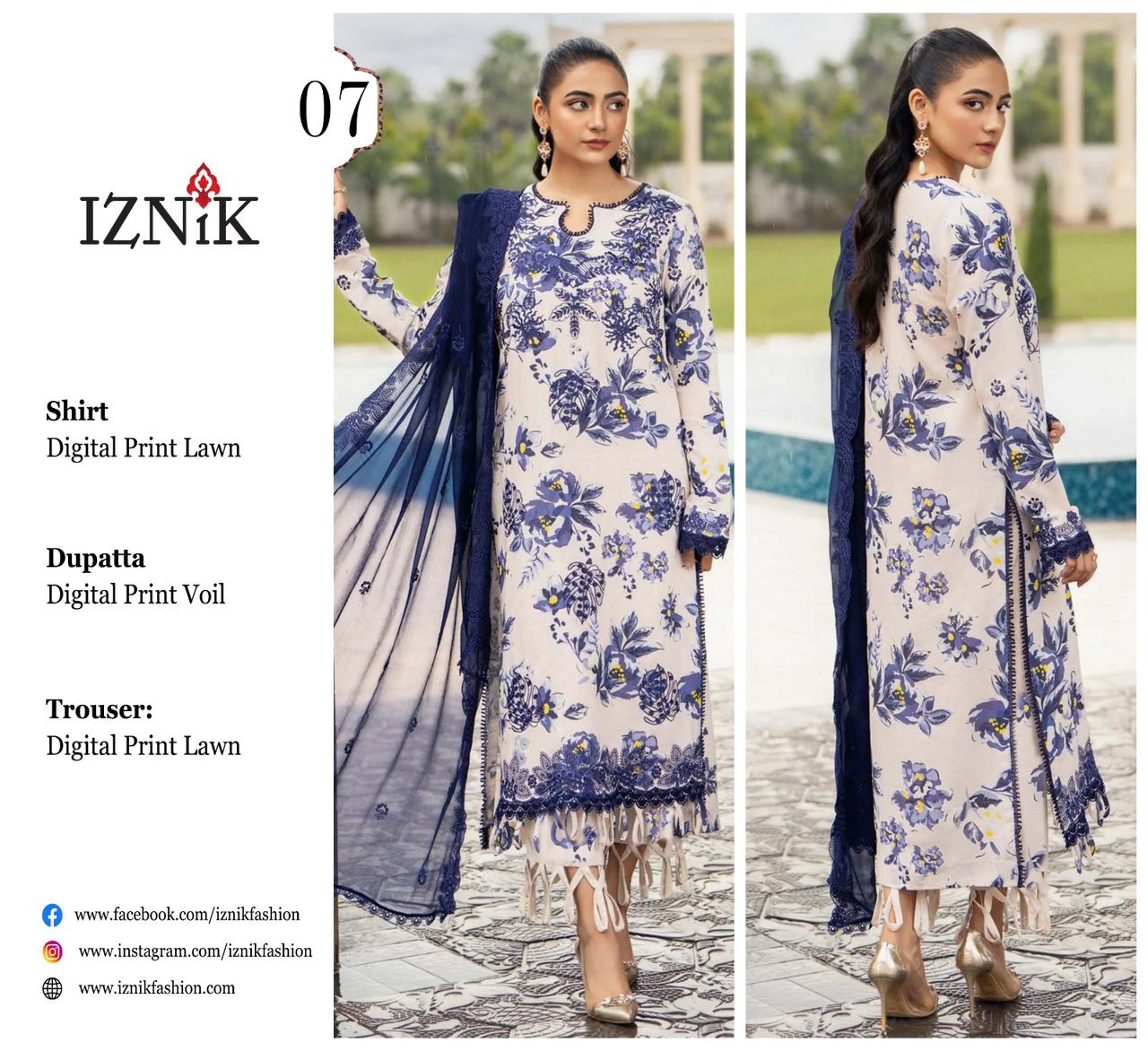 IZNIK LAWN THREE PIECE