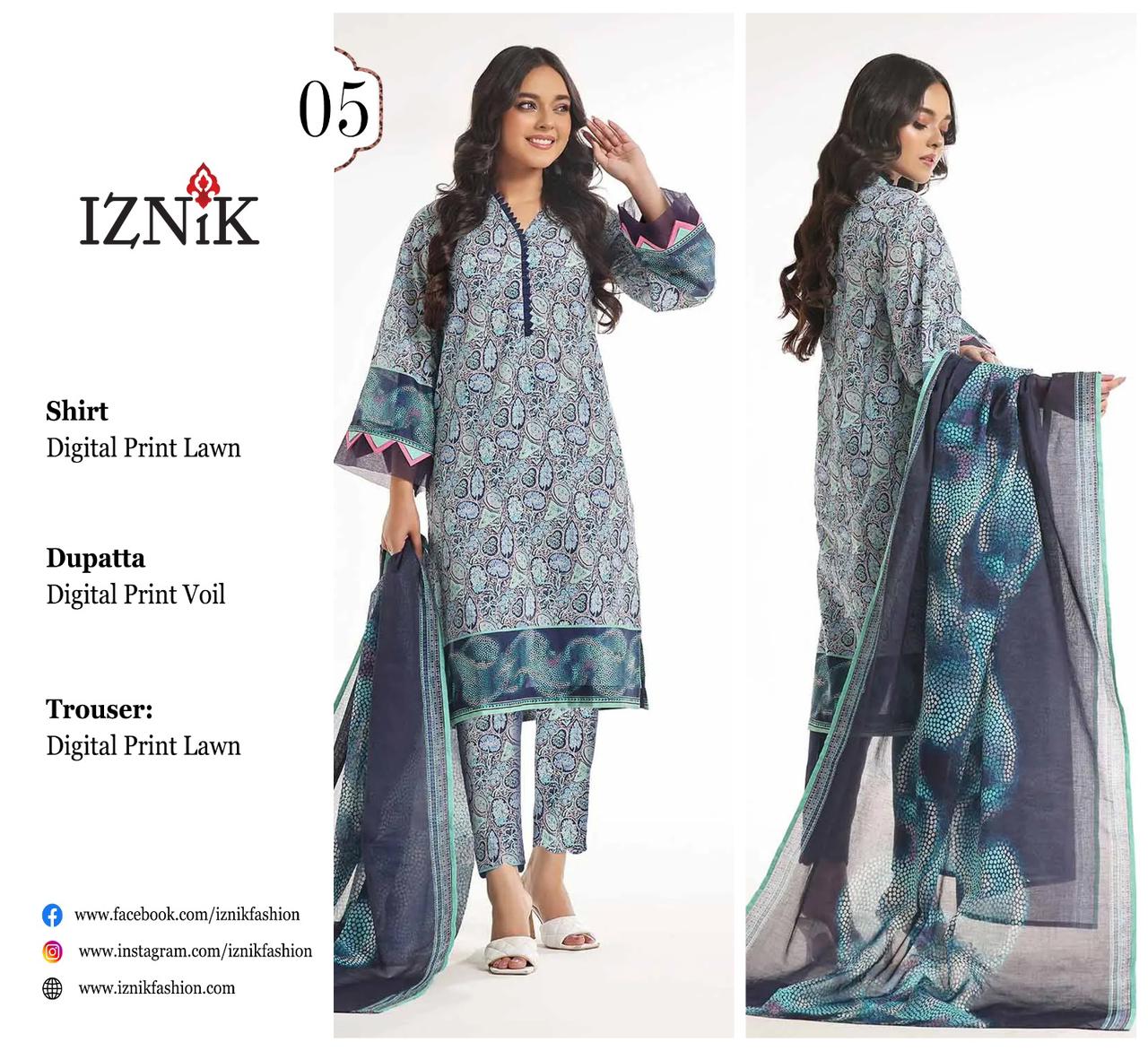 IZNIK LAWN THREE PIECE