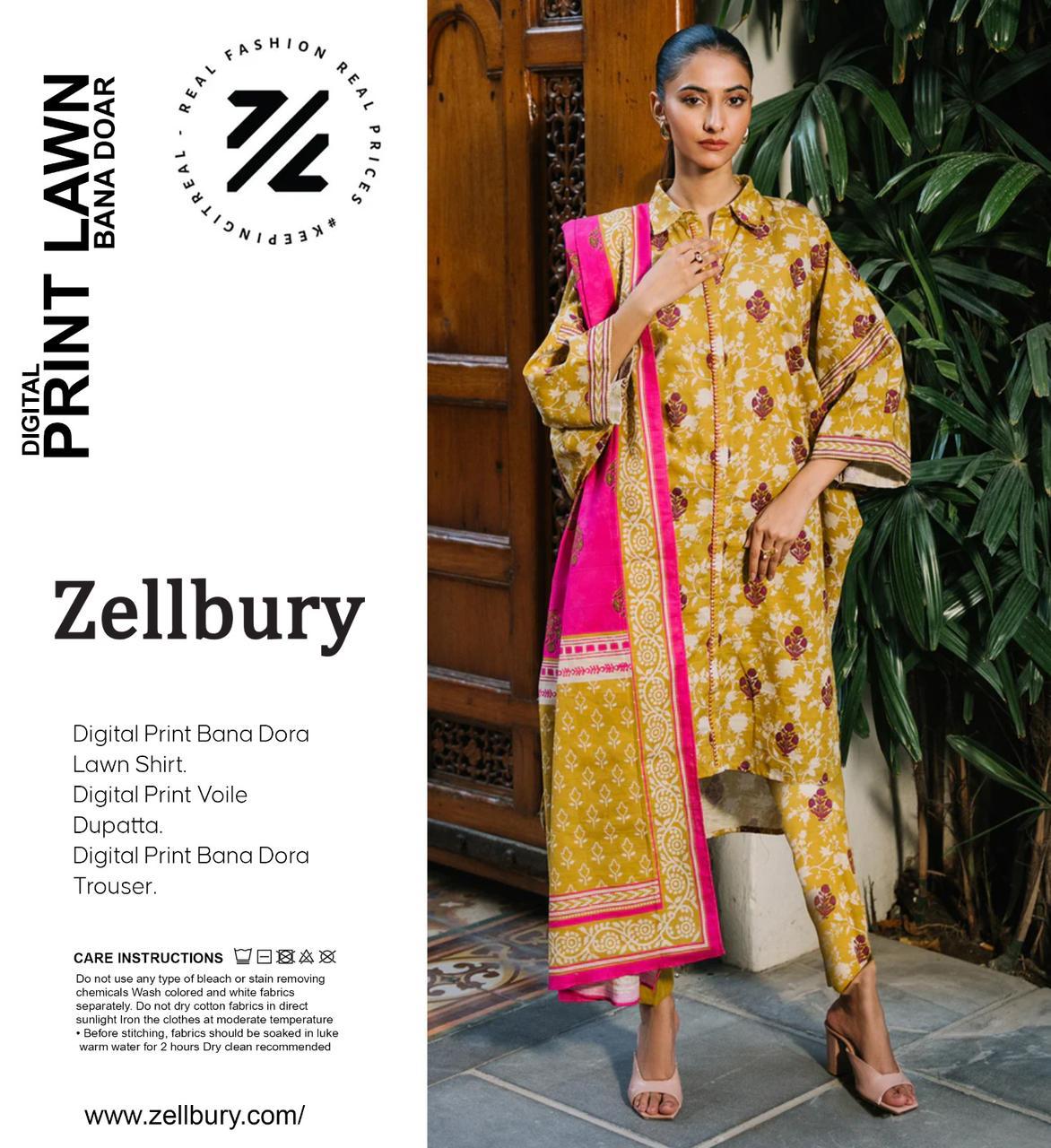 ZELLBURY DORYA LAWN THREE PIECE