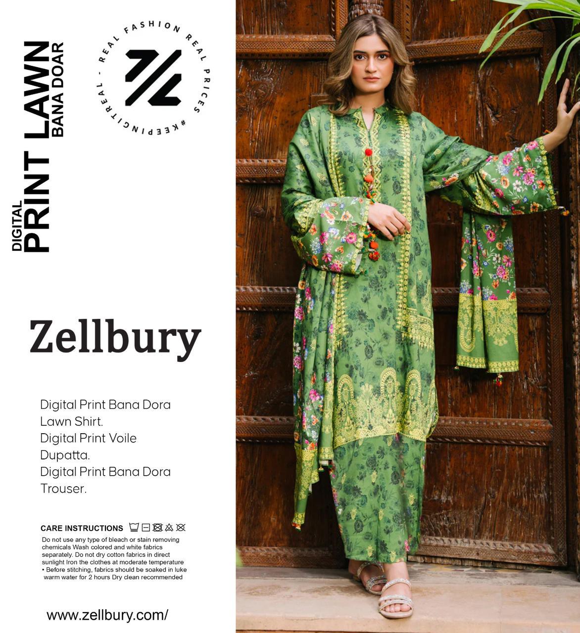 ZELLBURY DORYA LAWN THREE PIECE