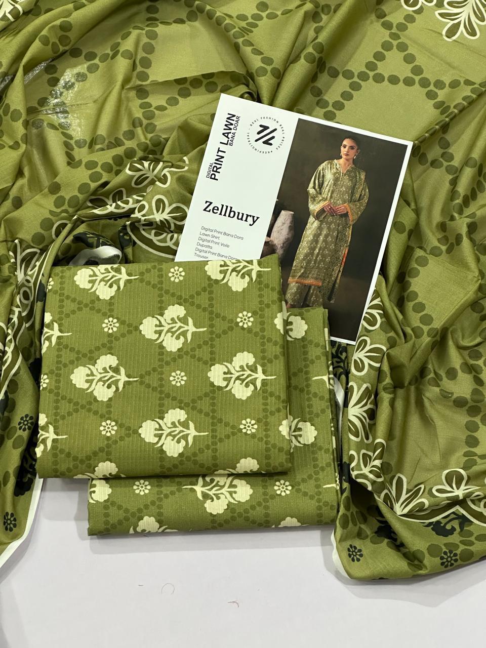 ZELLBURY DORYA LAWN THREE PIECE