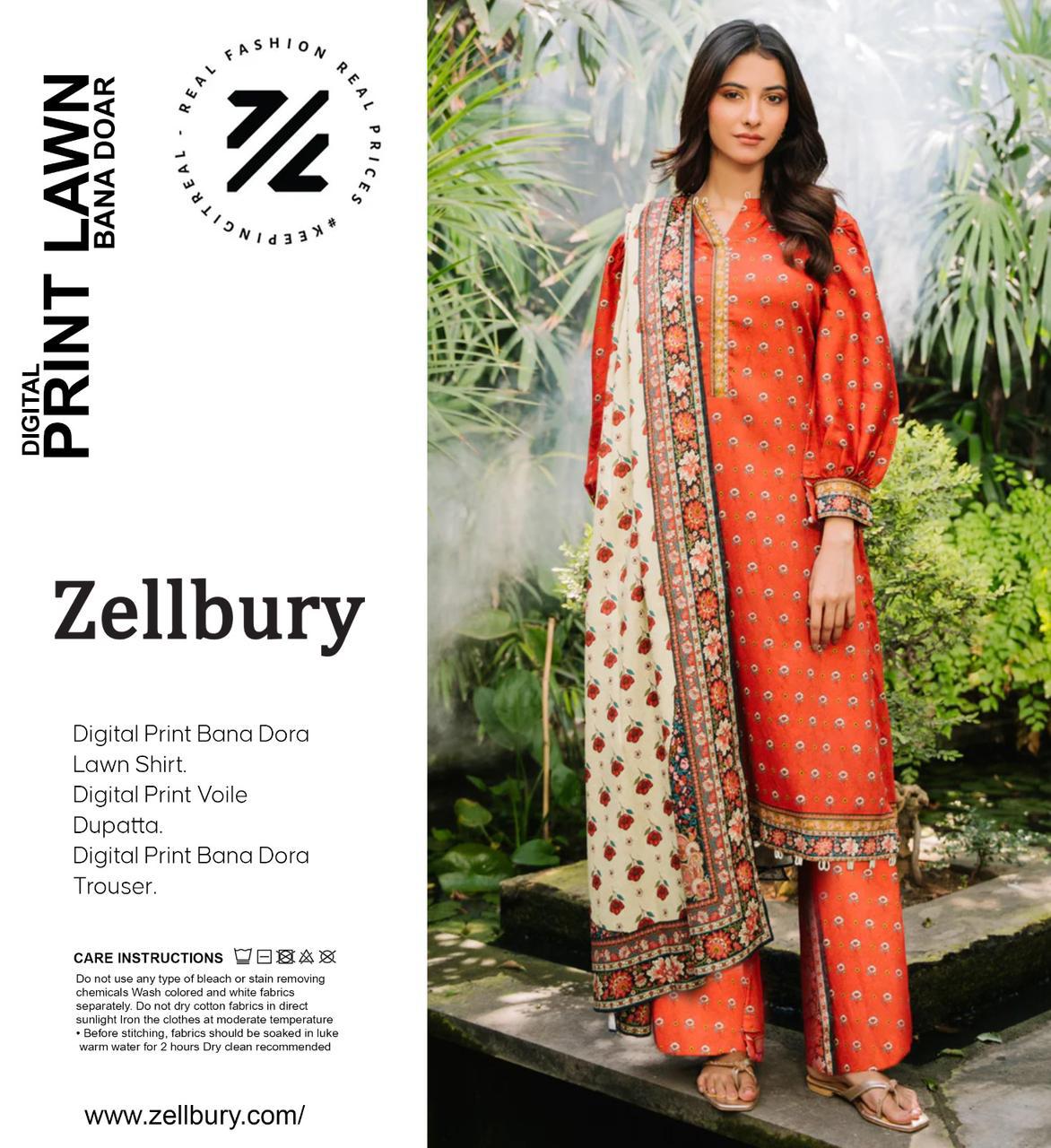ZELLBURY DORYA LAWN THREE PIECE