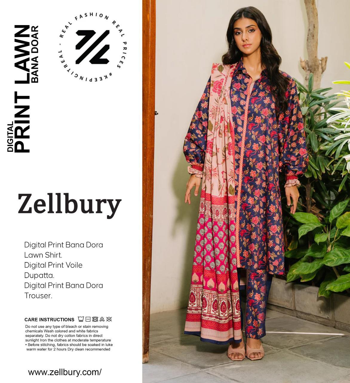 ZELLBURY DORYA LAWN THREE PIECE
